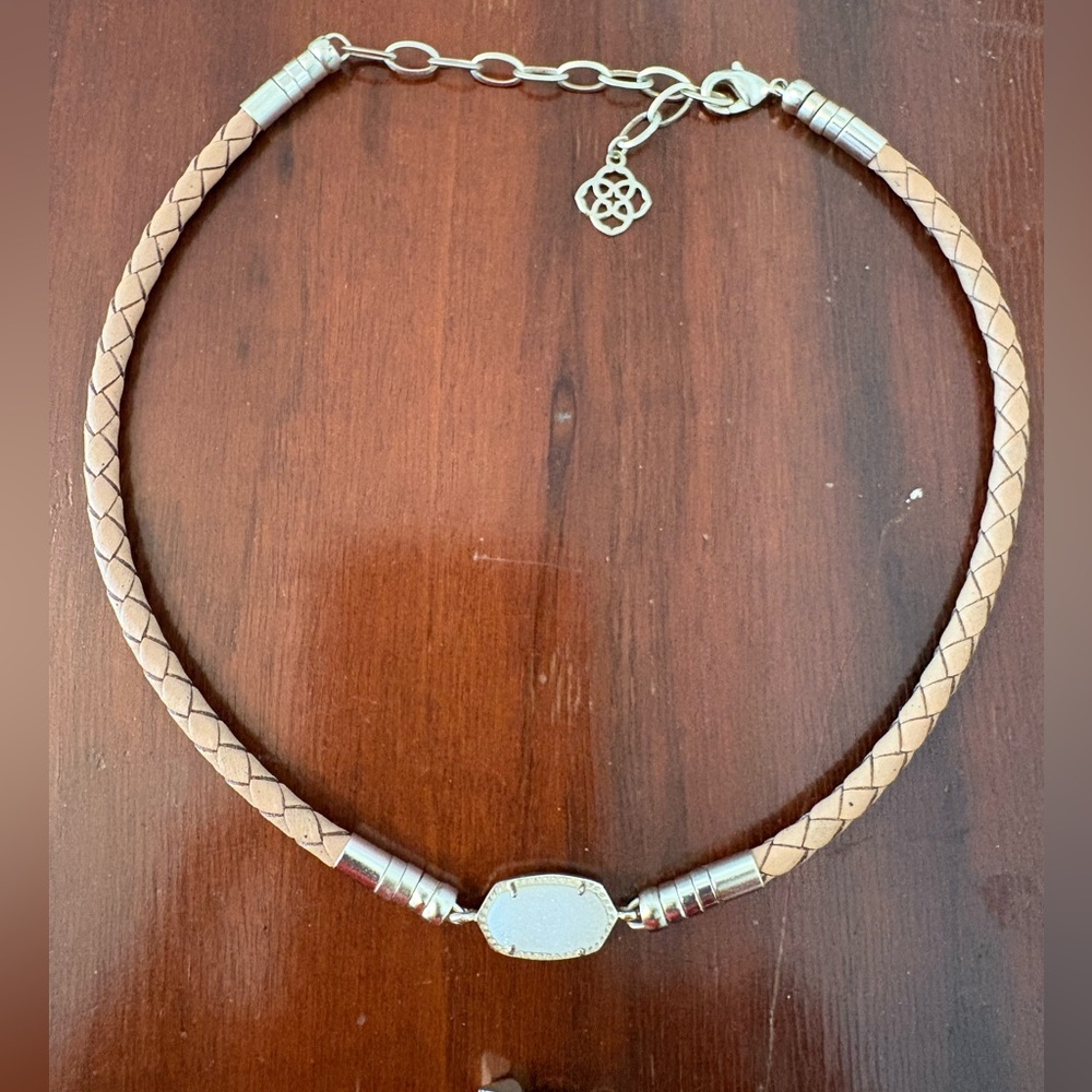 Kendra Scott Tan w/White Drusey Braided Necklace and matching Bracelet